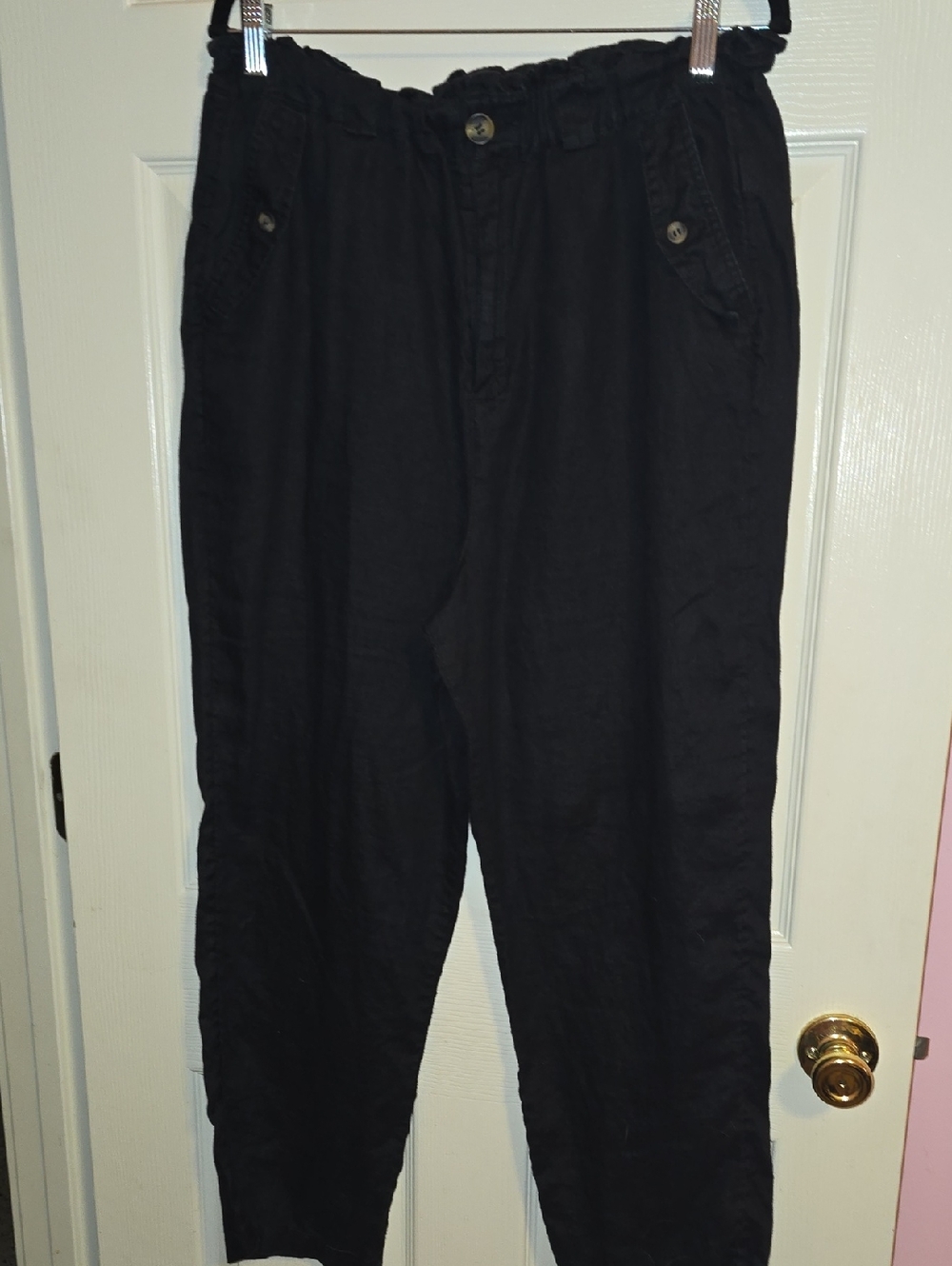 C&C California Black Elastic-Waist Casual Chinos‎